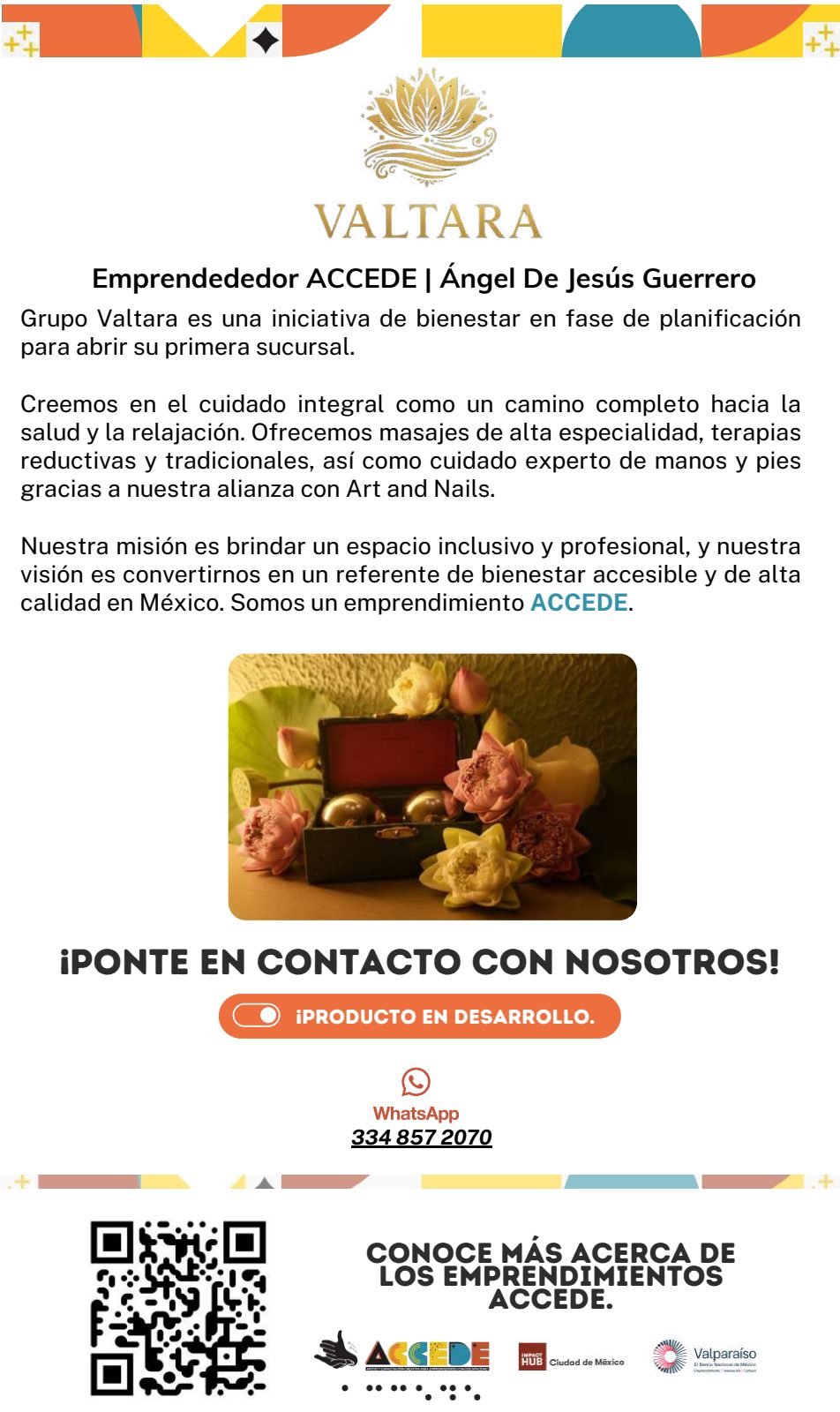 Estand de Valtara para Accede, programa de Impact Hub Ciudad de México.