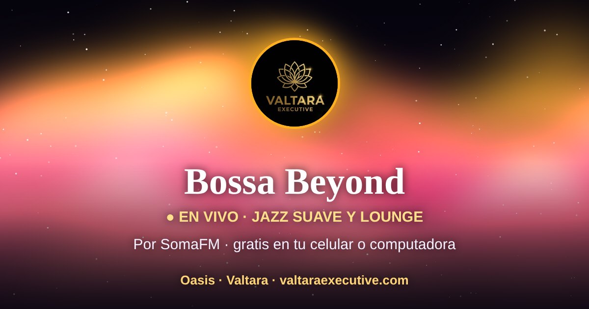 Aurora dorada sobre fondo oscuro con el logotipo de Valtara Executive: Oasis, la sala de sonoterapia de Valtara.