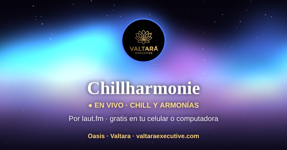 Aurora dorada sobre fondo oscuro con el logotipo de Valtara Executive: Oasis, la sala de sonoterapia de Valtara.