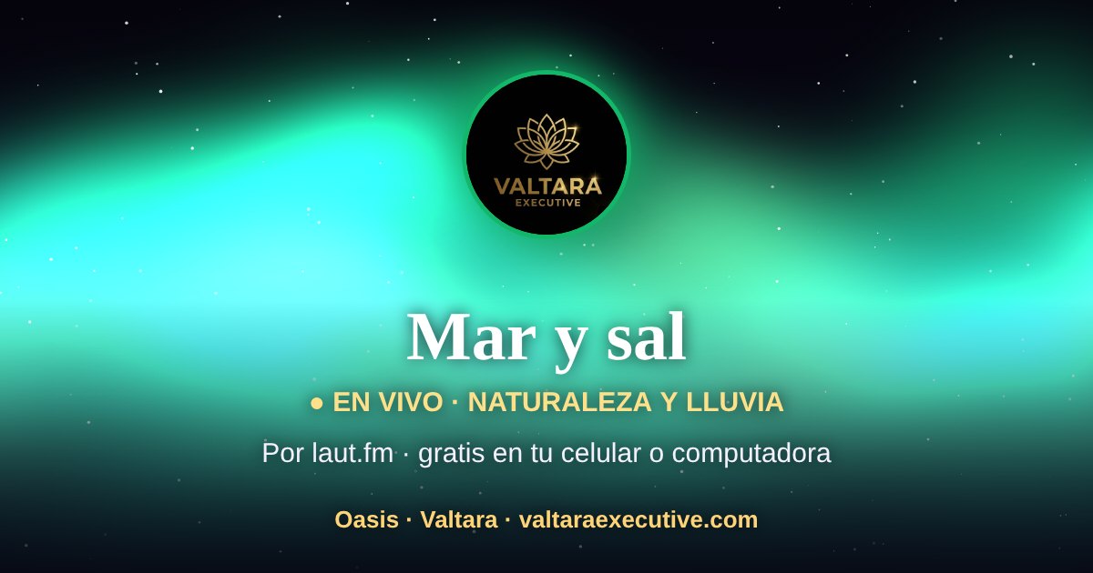 Aurora dorada sobre fondo oscuro con el logotipo de Valtara Executive: Oasis, la sala de sonoterapia de Valtara.