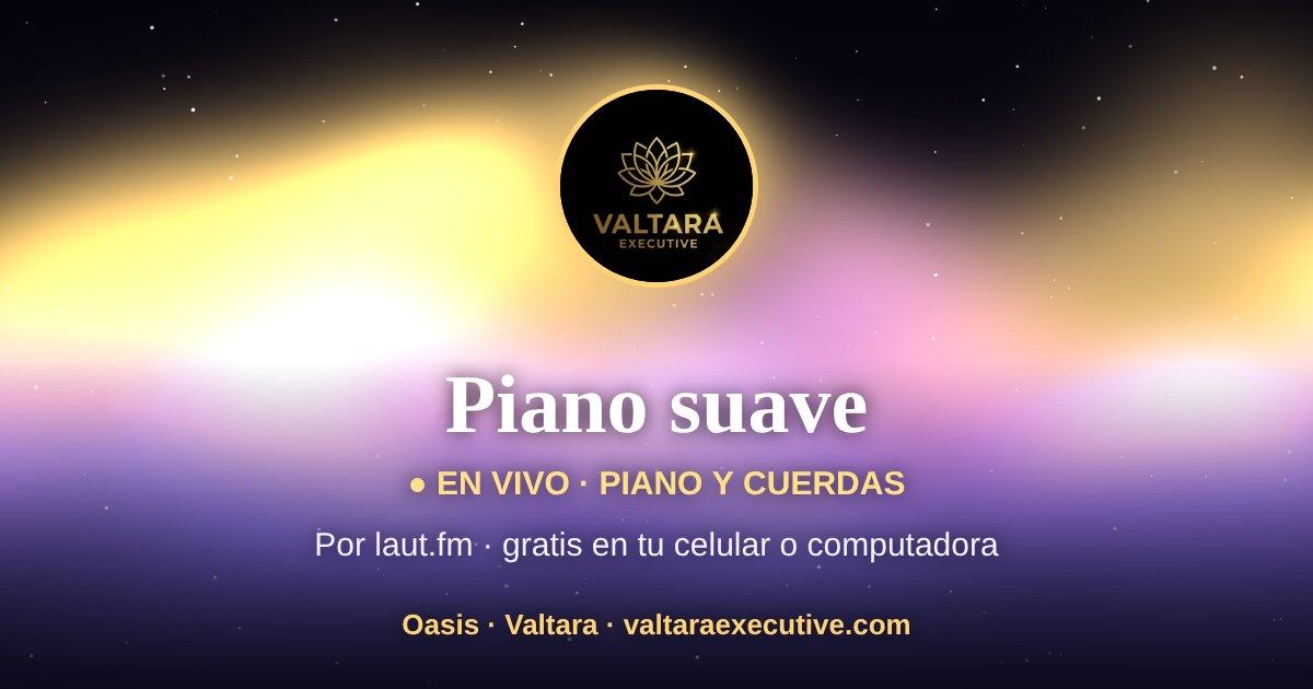 Aurora dorada sobre fondo oscuro con el logotipo de Valtara Executive: Oasis, la sala de sonoterapia de Valtara.