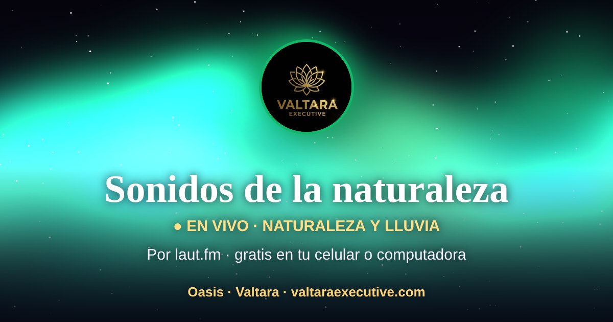 Aurora dorada sobre fondo oscuro con el logotipo de Valtara Executive: Oasis, la sala de sonoterapia de Valtara.